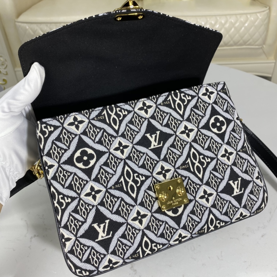 Louis Vuitton SINCE 1854 POCHETTE METIS Handbag Jacquard M57272 Grey